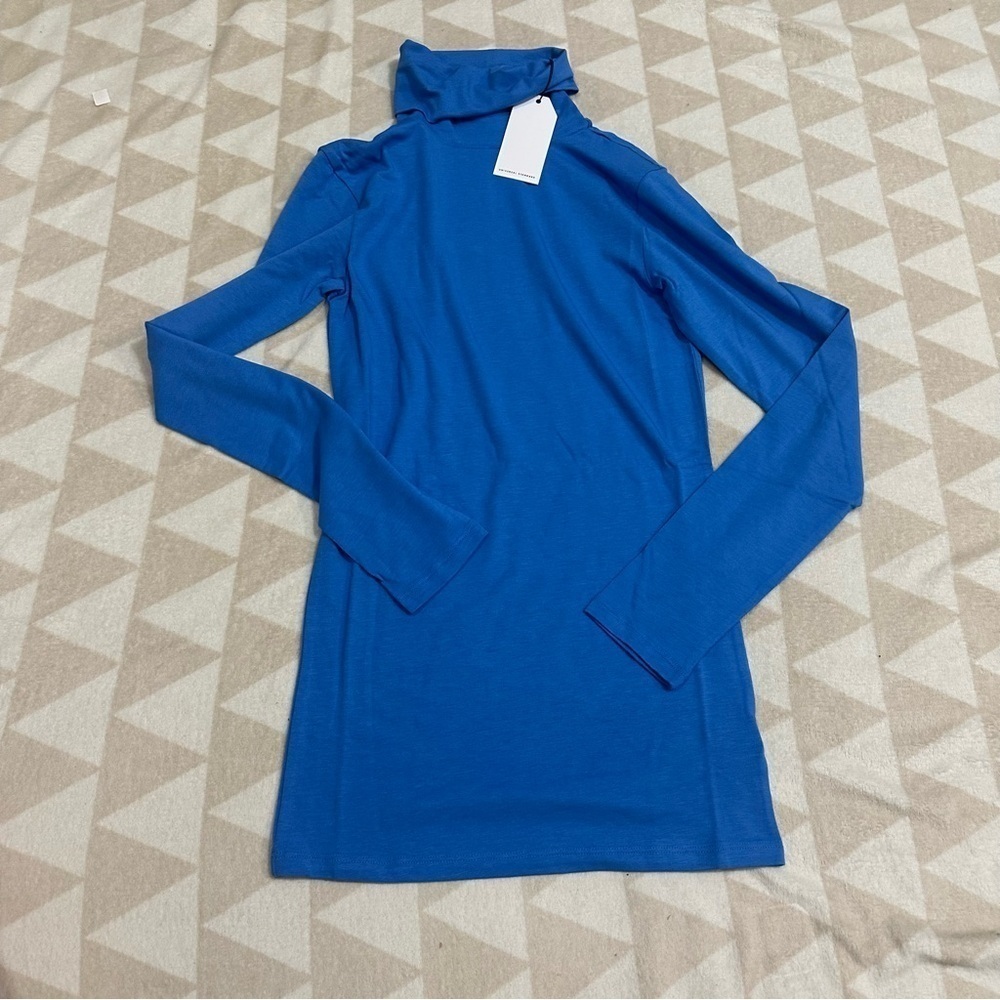 Universal standard blue turtleneck long sleeve shirt nwt